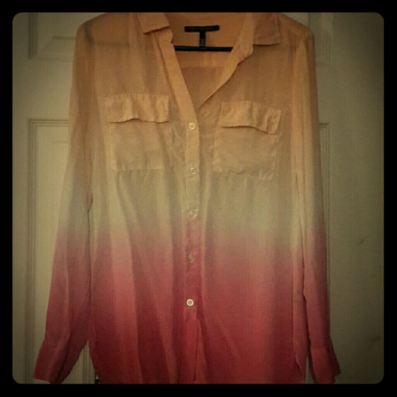 Victoria's Secret Ombre Button Down Top