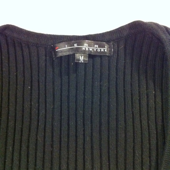 Black Ribbed Knit Sweater - Picture 3 of 4