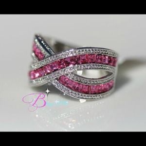 Posh in pink twisting ring 3.5 cttw Chanel set