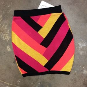 Neon chevron skirt
