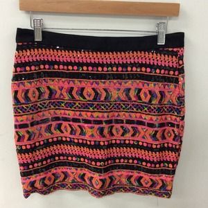 Multi color sequin skirt