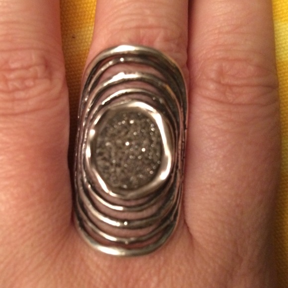 sterling silver druse quartz ring