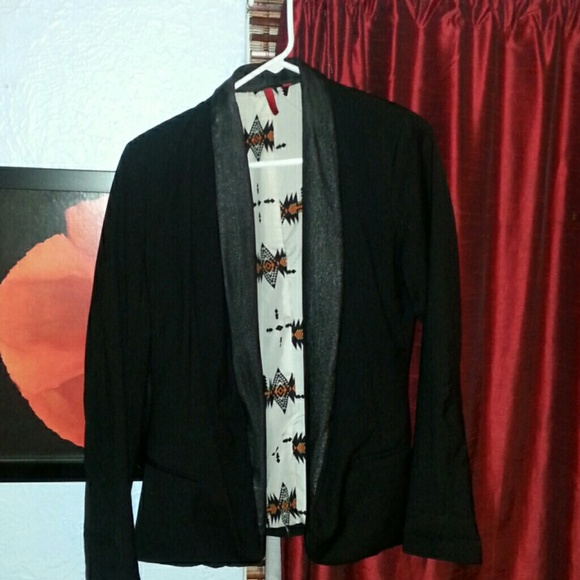 5/48 faux leather trim blazer.  From Saks.