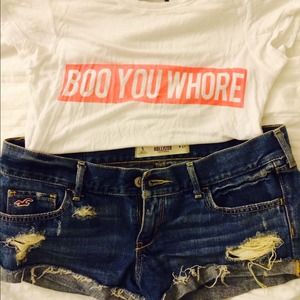 Hollister Destroyed Denim Shorts