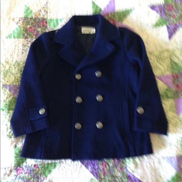 Blue boy wool coat-6t