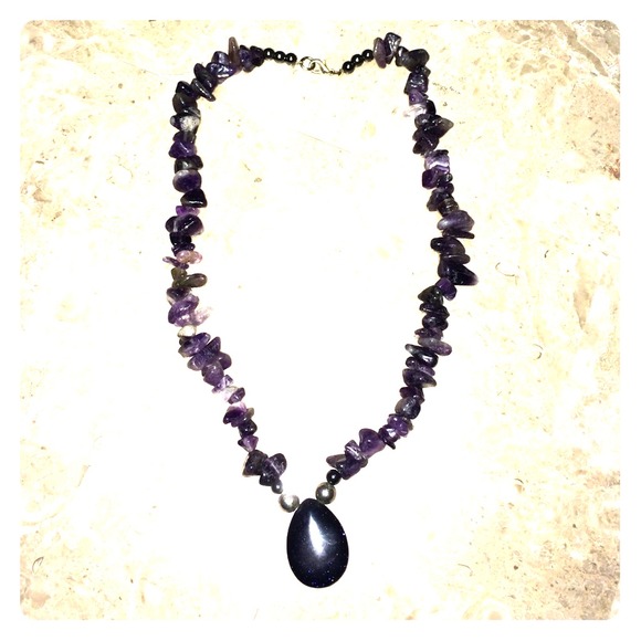 Purple stone necklace