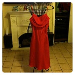 Red party dress. Zip up.