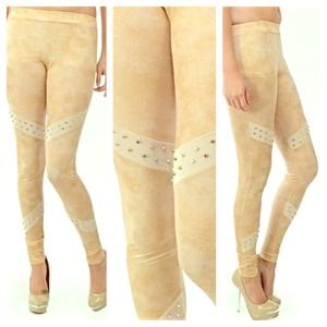 Studded Leggings Taupe