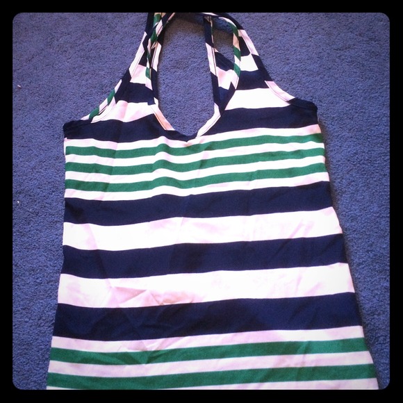 Open Back Striped Tank Top