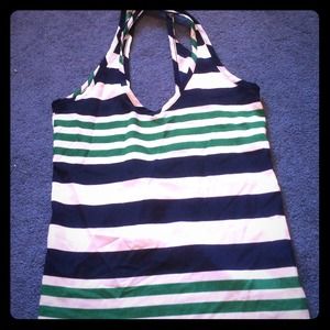 Open Back Striped Tank Top