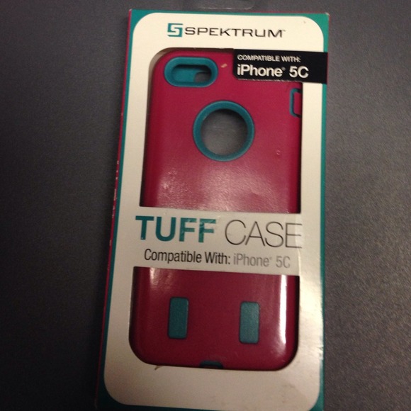 Pink and teal iPhone 5c case