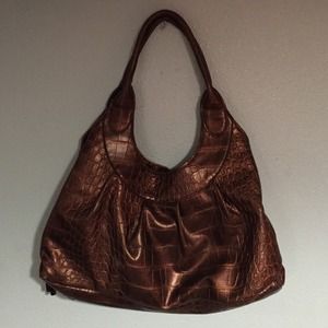 Metallic Gold Tri-Slot Handbag