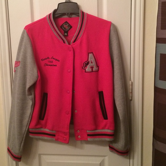 Pink and gray Varsity Jacket