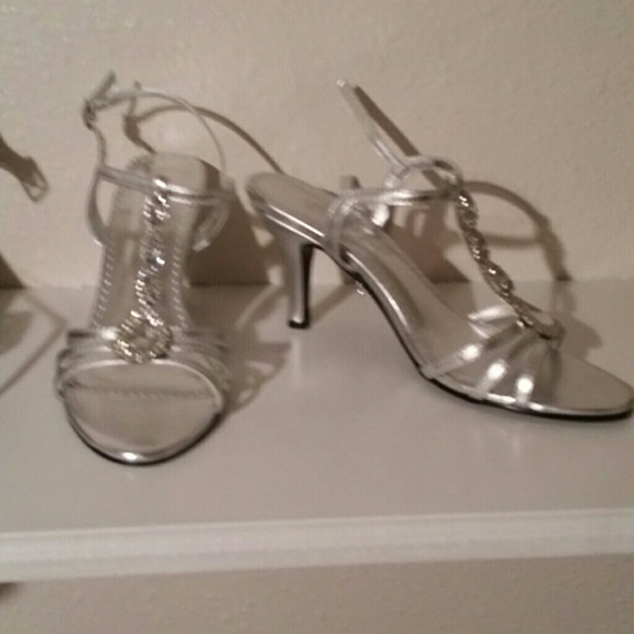 Silver dress shoes