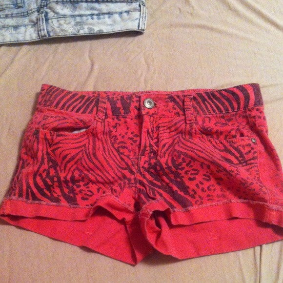 Hot pink zebra shorts