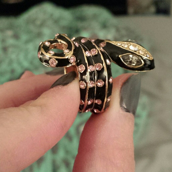 Betsy Johnson pink stoned snake ring