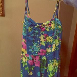 Flower patterned fit and flare dress