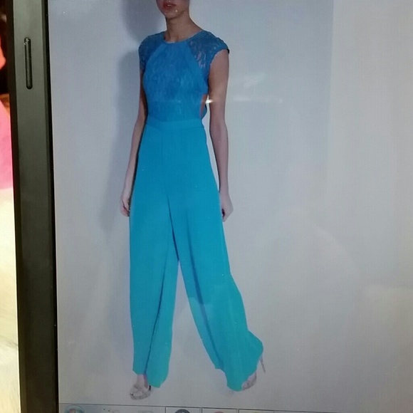 Rare London Blue Wide Legged Jumpsuit