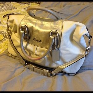 White and silver purse