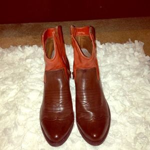Brown low cut cowboy boots