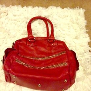 Red stylish handbag