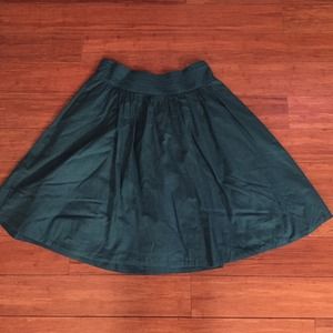 Anthropologie pleated teal skirt