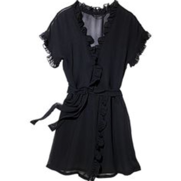 Other - NEW Sheer Black Ruffled PJ Robe