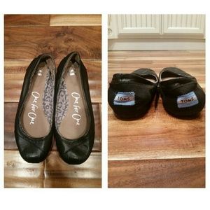 Toms black ballet shoes