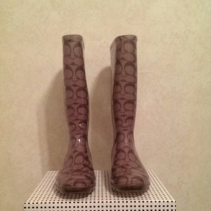 Brown Coach Rain Boots