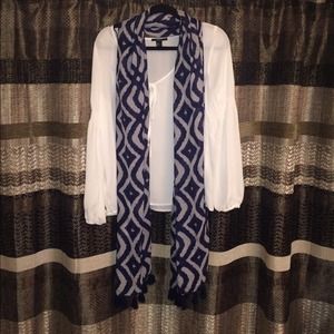 Navy printed scarf