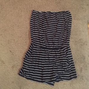 Abu blue and white striped romper