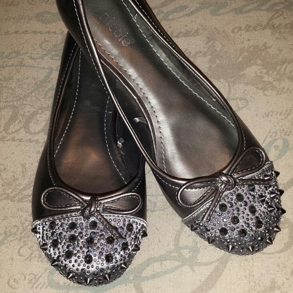 Brand New Spike Studed Pewter Ballet flats