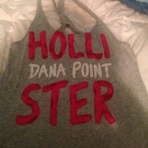 Hollister gray graphic racerback tank