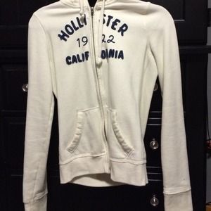 Cream colored hollister hoodie