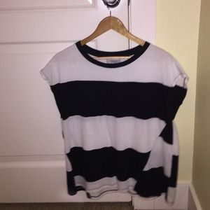 Zara black and white striped top