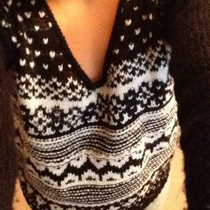Back and white sweater