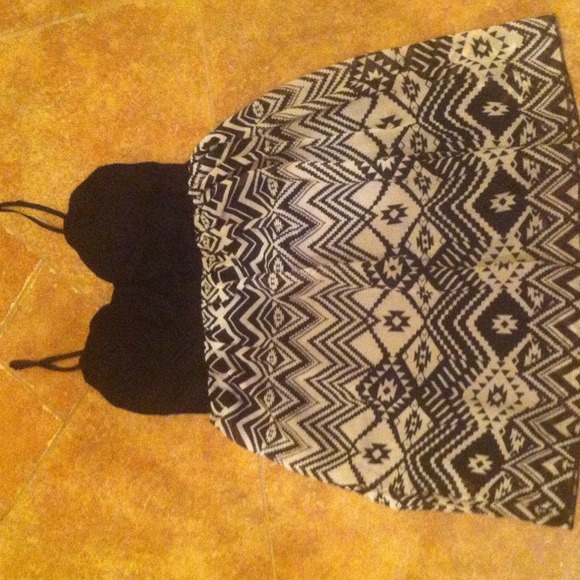 Black an white tribal print dress