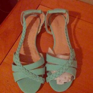 BrAid sandals teal blue color