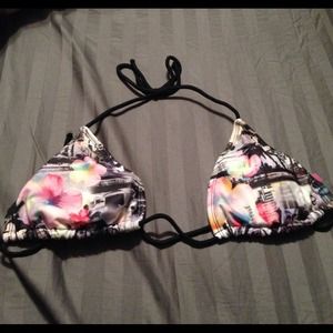 Black and Hawaiian print bikini