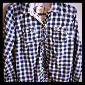 Hollister blue plaid button up
