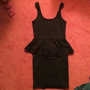 Black peplum dress