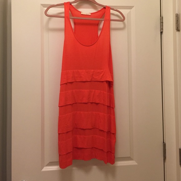 Lush orange tiered dress, size S. Worn once.