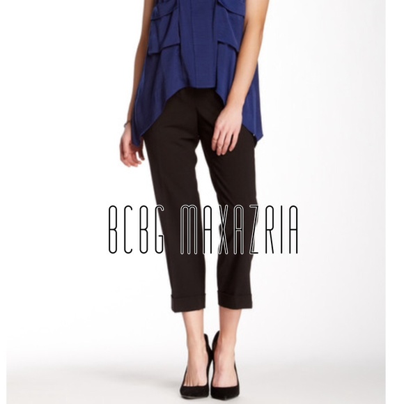 BCBGMaxAzria Pants - $114 BCBMaxAzria Black Satin Woven Capris