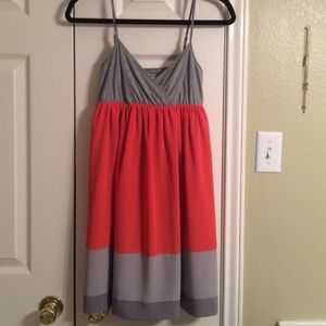 Grey and orange dress