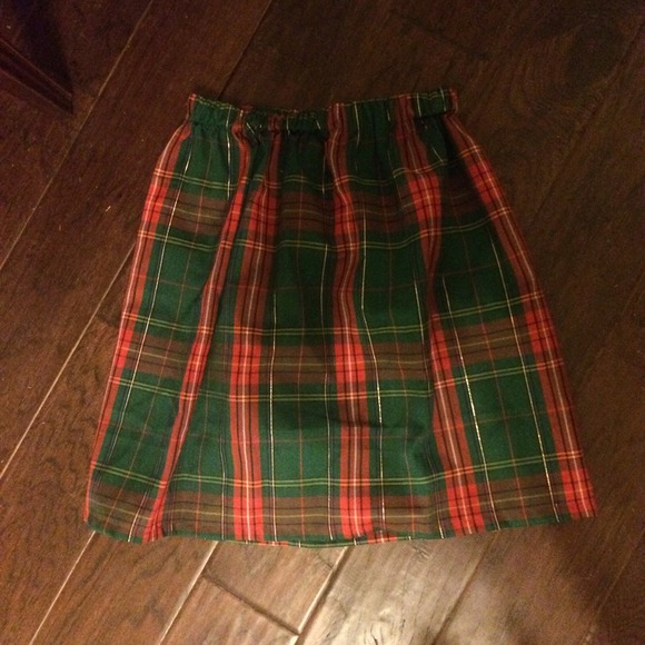 Red and green plaid skirt