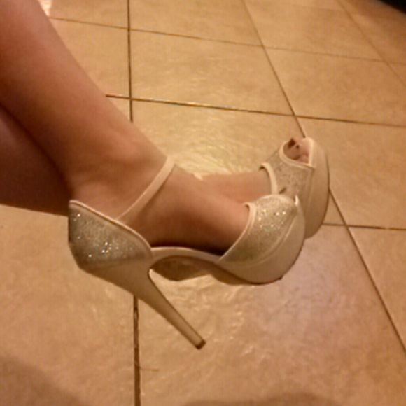 White sparkly shoes