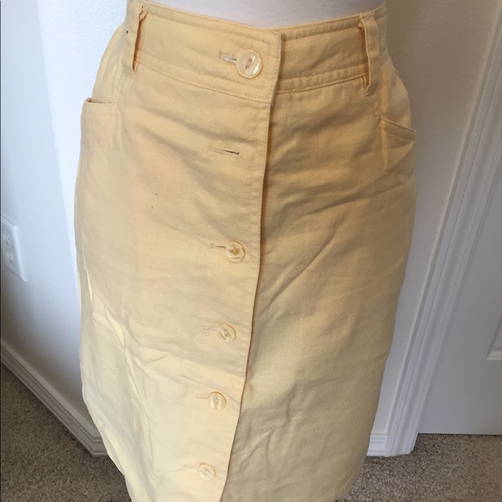 Banana colored unlined mini skirt