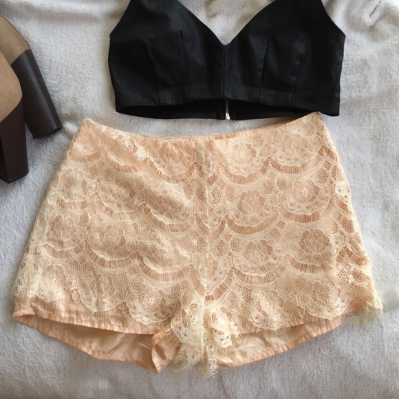 Lace high waisted shorts