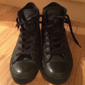 Black leather converse.