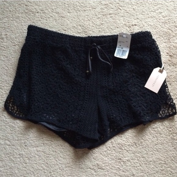 Black Crochet Shorts - Picture 1 of 4